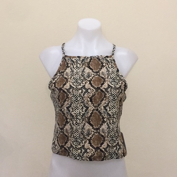 NWT Orange Kiss snake print on trend topjuniors L - Picture 3 of 8